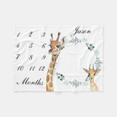 Baby Giraffe Deer Säugling Milestone Wasserfarbe Fleecedecke (Vorderseite (Horizontal))