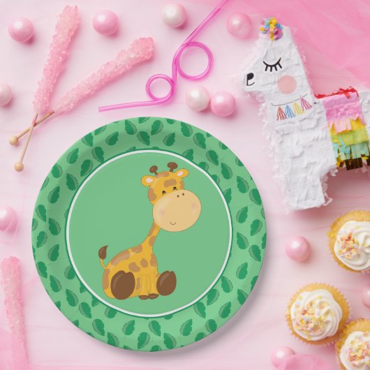 Baby-Giraffe der Safari-Tier-| Pappteller (Party)