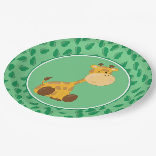 Baby-Giraffe der Safari-Tier-| Pappteller (Schrägansicht)