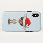 Baby-Giraffe, die eine Weihnachtsmannmütze trägt Case-Mate iPhone Hülle (Rückseite (Horizontal))