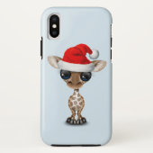 Baby-Giraffe, die eine Weihnachtsmannmütze trägt Case-Mate iPhone Hülle (Rückseite)