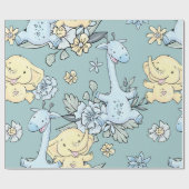 Baby Giraffe & Elephant Geschenkpapier (Flach)