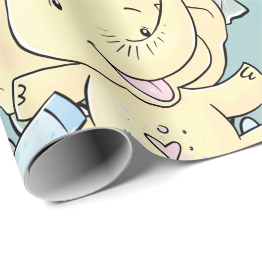 Baby Giraffe & Elephant Geschenkpapier (Rolleneckpunkt)