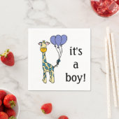 Baby Giraffe - Es ist ein Junge - Babydusche Napki Serviette (Beispiel)