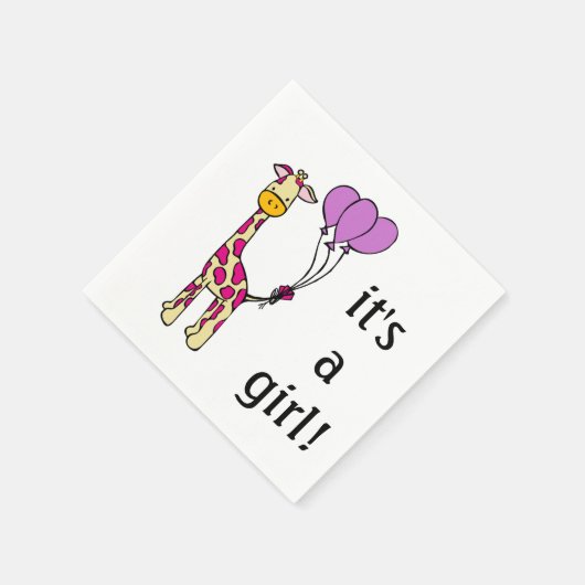 Baby Giraffe - Es ist ein Mädchen - Babydusche Nap Serviette (Ecke)