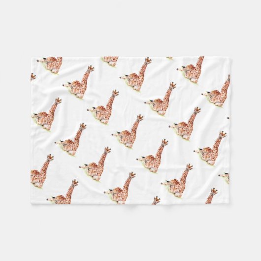 Baby Giraffe Fleecedecke (Vorderseite (Horizontal))