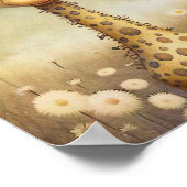 Baby Giraffe Floral African | Giraffenmauer Poster (Ecke)