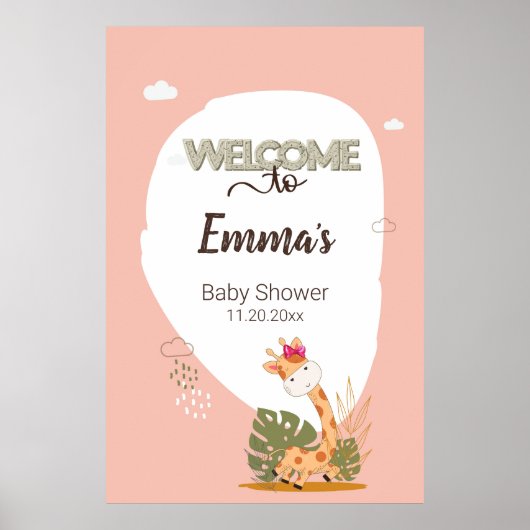 Baby-Giraffe für Wasserfarben, Willkommen in der K Poster (Vorne)