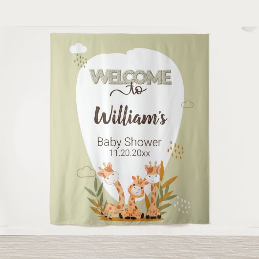 Baby-Giraffe für Wasserfarben, Willkommen in der K Wandteppich (Vorderseite)