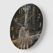 Baby-Giraffe Große Wanduhr (Winkel)