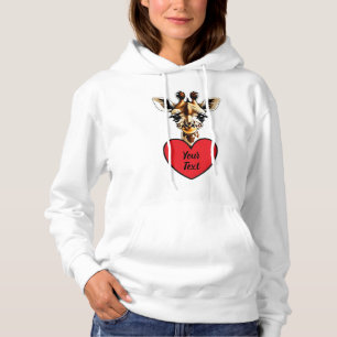 Baby Giraffe Herz mit Ihrer benutzerdefinierten Na Hoodie