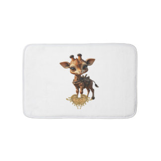 Baby-Giraffe im Steampunk-Cartoon-Stil Classic T- Badematte