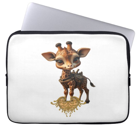 Baby-Giraffe im Steampunk-Cartoon-Stil Classic T- Laptopschutzhülle (Vorderseite)