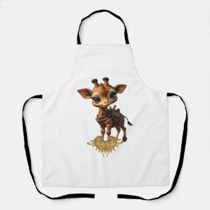Baby-Giraffe im Steampunk-Cartoon-Stil Classic T- Schürze