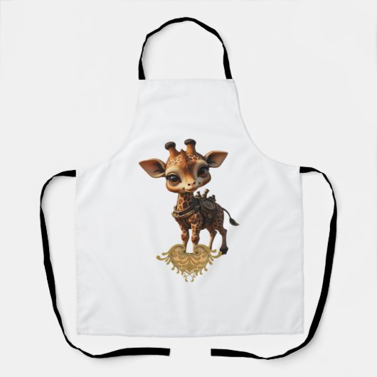 Baby-Giraffe im Steampunk-Cartoon-Stil Classic T- Schürze (Vorderseite)