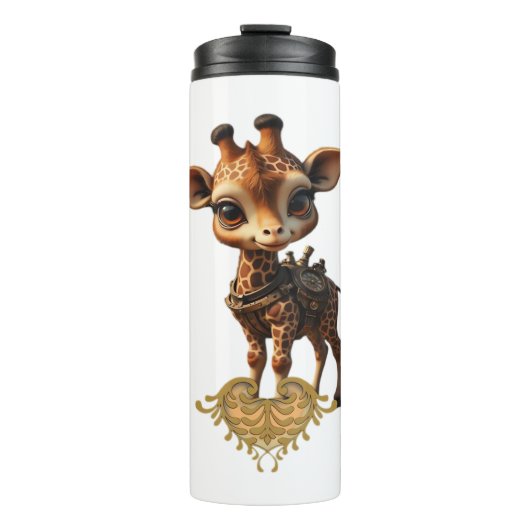 Baby-Giraffe im Steampunk-Cartoon-Stil Classic T- Thermosbecher (Vorderseite)