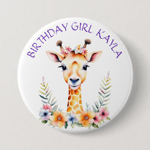 Baby Giraffe in Blume Girl's Birthday Party