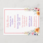 Baby Giraffe in Blume Mädchendusche Postkarte (Rückseite)