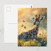 Baby Giraffe in der Sonne Postkarte (Vorne/Hinten)