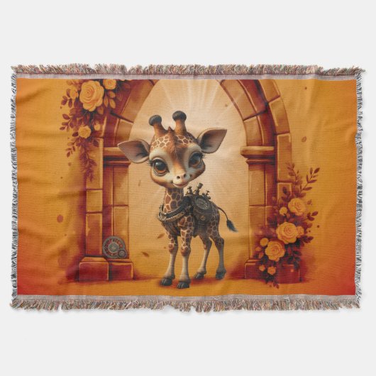 Baby-Giraffe in Steampunk-Cartoon Decke (Vorderseite)