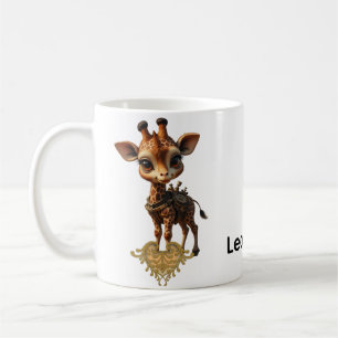 Baby-Giraffe in Steampunk-Cartoon Kaffeetasse