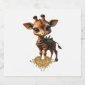 Baby giraffe in steampunk-cartoon style Classic T- Schaumweinetikett (Einzelnes Label)