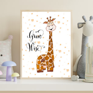 Baby Giraffe Kinderzimmer Print Grow Niedlich Tren Poster