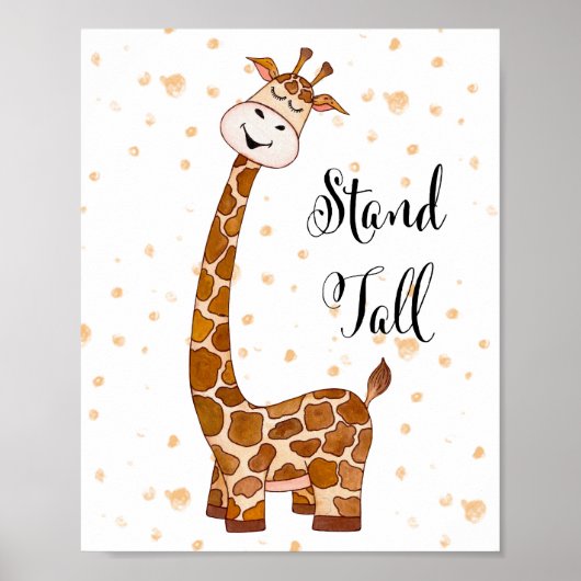 Baby Giraffe Kinderzimmer Print Stand Tall Niedlic Poster (Vorne)