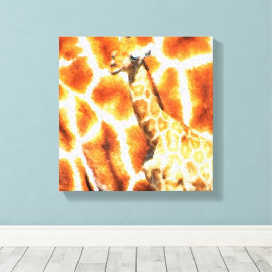 Baby Giraffe Leinwanddruck (Insitu (Holzboden))