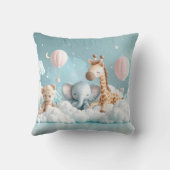 Baby Giraffe mit all seinen Freunden Kissen (Rückseite)