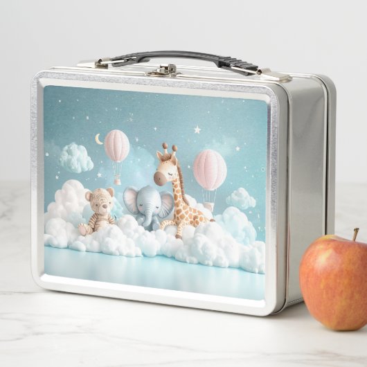 Baby Giraffe mit all seinen Freunden Metall Brotdose (Beispiel)