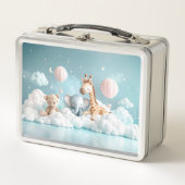 Baby Giraffe mit all seinen Freunden Metall Brotdose (Vorderseite)