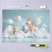 Baby Giraffe mit all seinen Freunden Seidenpapier (Handwerk)