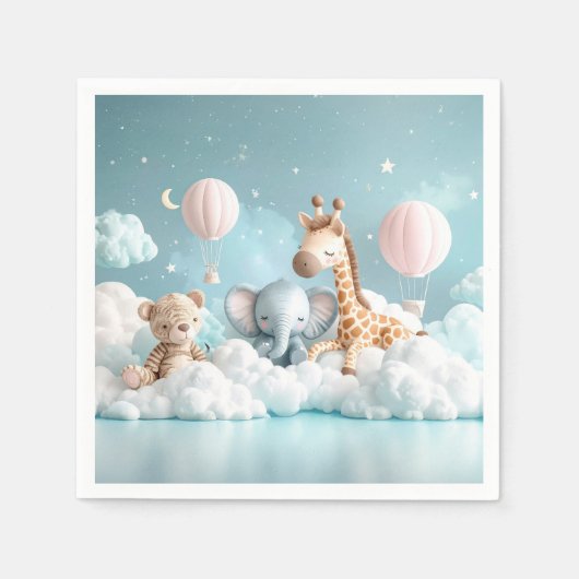 Baby Giraffe mit all seinen Freunden Serviette (Vorderseite)