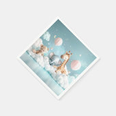 Baby Giraffe mit all seinen Freunden Serviette (Ecke)