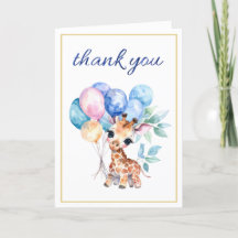 Baby Giraffe mit Ballons Danke