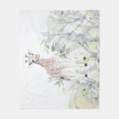 Baby-Giraffe mit Blattwerk Fleecedecke (Vorderseite)