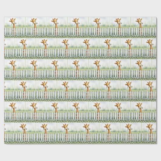 Baby Giraffe mit Daisy Geschenkpapier (Flach)