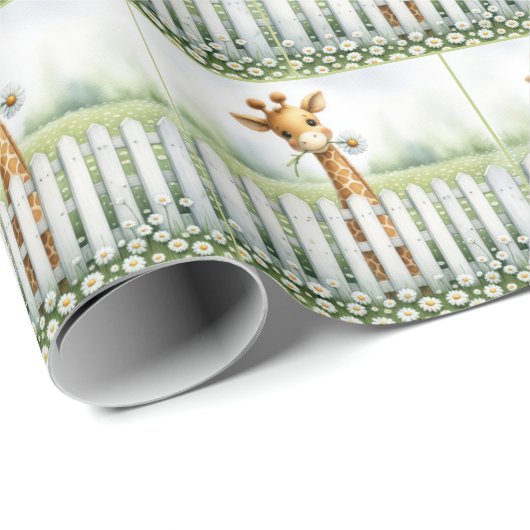 Baby Giraffe mit Daisy Geschenkpapier (Rolleneckpunkt)