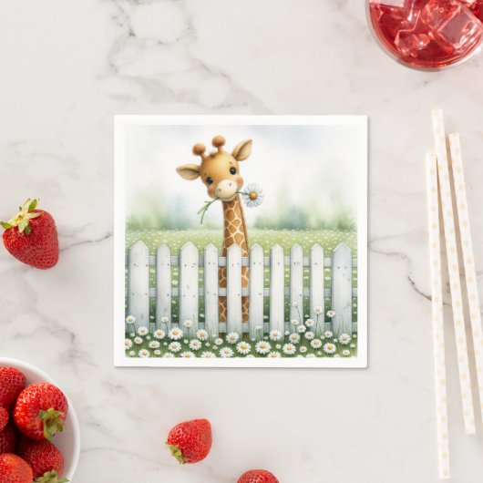 Baby Giraffe mit Daisy Serviette (Beispiel)