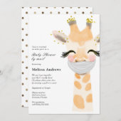 Baby Giraffe mit Maske Babydusche per Mail Einladung (Vorne/Hinten)