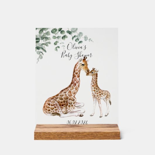 BABY GIRAFFE MOMMY GIRAFFE BABY SHOWER ACRYLSCHILD (Vorderseite)
