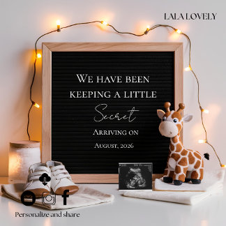  Baby Giraffe Neutral  pregnancy announcement card Ankündigung