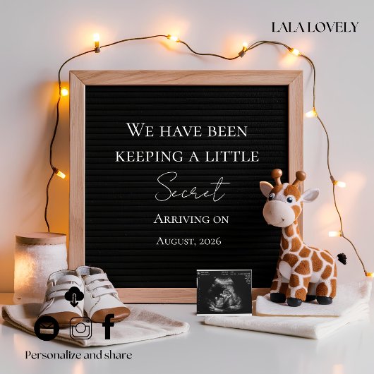  Baby Giraffe Neutral  pregnancy announcement card Ankündigung