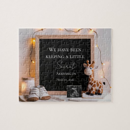  Baby Giraffe Neutral  pregnancy announcement  Puzzle (Horizontal)