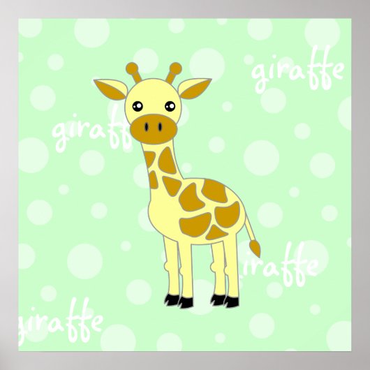 Baby Giraffe Niedliches Poster / Print (Vorne)