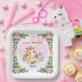 Baby-Giraffe | Personalisierter Geburtstag Pappteller (Party)