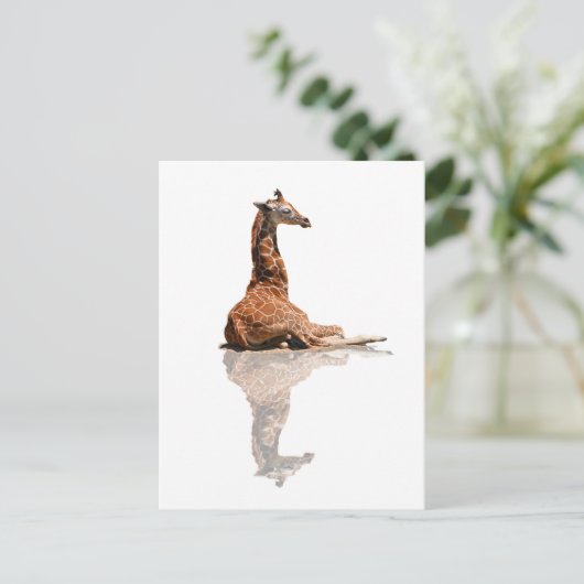 BABY GIRAFFE POSTKARTE (Stehend Vorderseite)