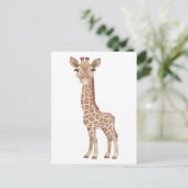 Baby Giraffe Postkarte (Stehend Vorderseite)