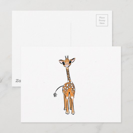 Baby Giraffe Postkarte (Vorne/Hinten)